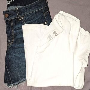 American Eagle Shorts W/ Size Large T-Shirt.